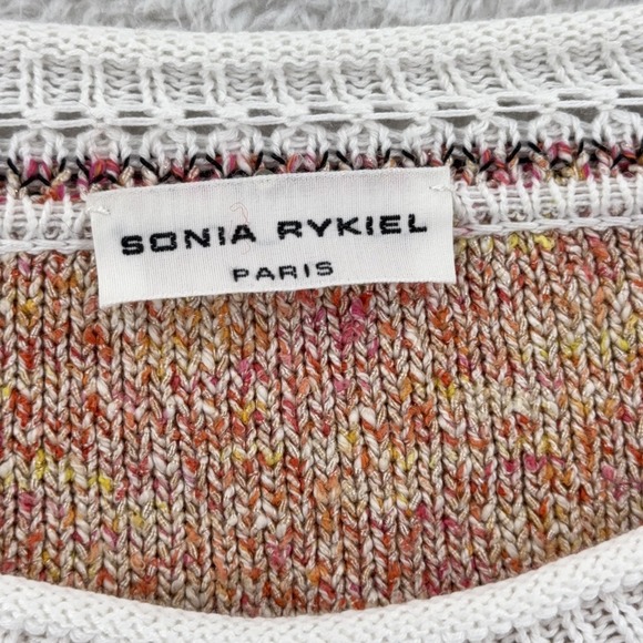 Sonia Rykiel Cropped Sweater Womens XL Knit Crewneck Paris Made Italy Pullover - Picture 7 of 8